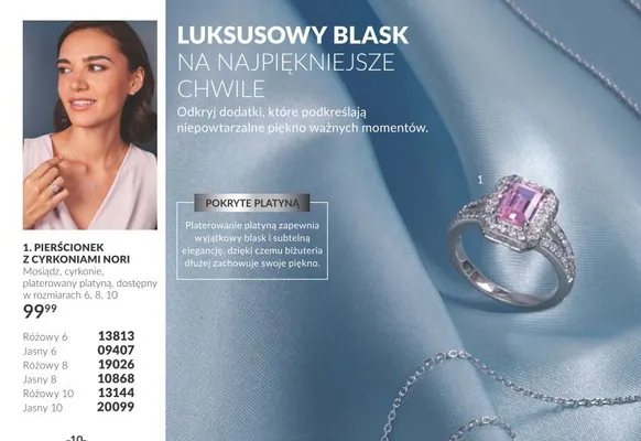 Pierścionek z cyrkoniami Nori promocja w AVON