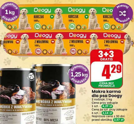 Mokra karma dla psa z kurczakiem Doogy promocja w Dino