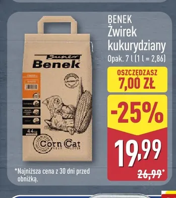 Żwirek kukurydziany Benek promocja w Aldi