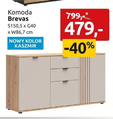 Komoda Brevas S150,5xG40xW86,7cm promocja w Black Red White