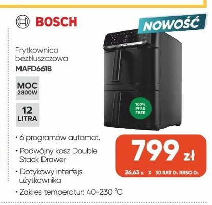 Frytkownica beztłuszczowa Bosch MAFD661B promocja w Max Elektro