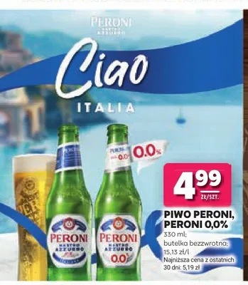 Piwo bezalkoholowe Peroni Nastro Azzurro promocja w Stokrotka