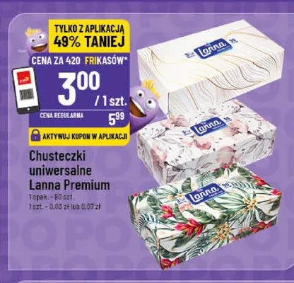 Chusteczki uniwersalne Lanna Premium promocja w POLOmarket