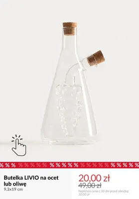Butelka Livio na ocet lub oliwę 9,3x19 cm promocja w Homla