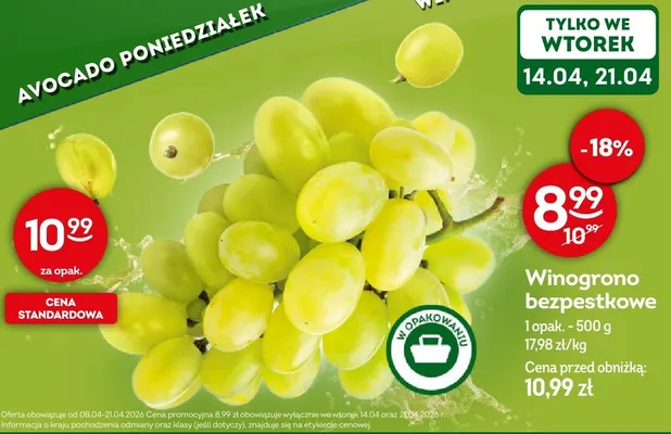 Winogrono bezpestkowe promocja w Żabka