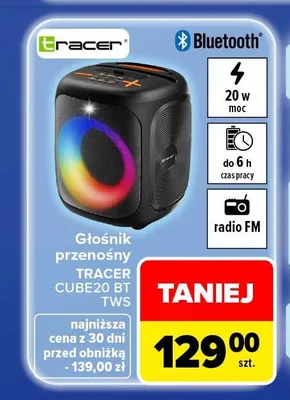 Głośnik przenośny Tracer Cube20 promocja w Carrefour