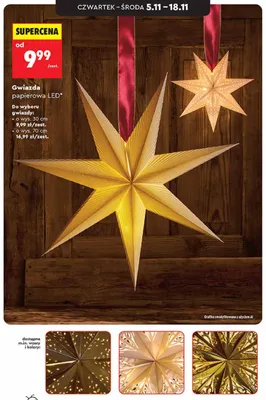 Gwiazda papierowa LED o wys. 70 cm promocja w Biedronka