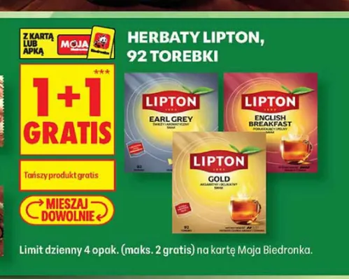 Herbata ekspresowa Lipton English Breakfast promocja w Biedronka