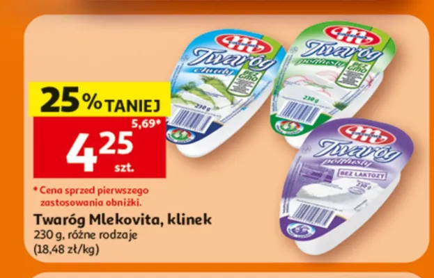 Twaróg Mlekovita klinek promocja w Auchan