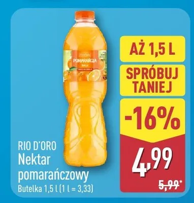 Nektar pomarańczowy promocja w Aldi