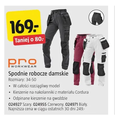 Spodnie robocze damskie Pro Workwear promocja w Jula