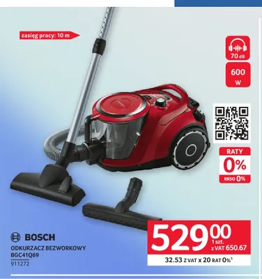 Odkurzacz bezworkowy BGC41Q69 Bosch promocja w Selgros