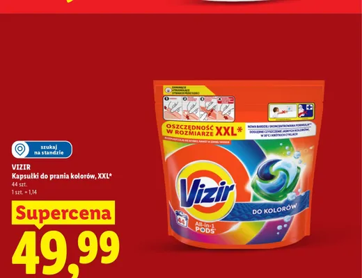 Kapsułki do prania kolorów Vizir XXL promocja w Lidl