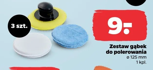 Zestaw gąbek do polerowania, 125 mm promocja w Netto