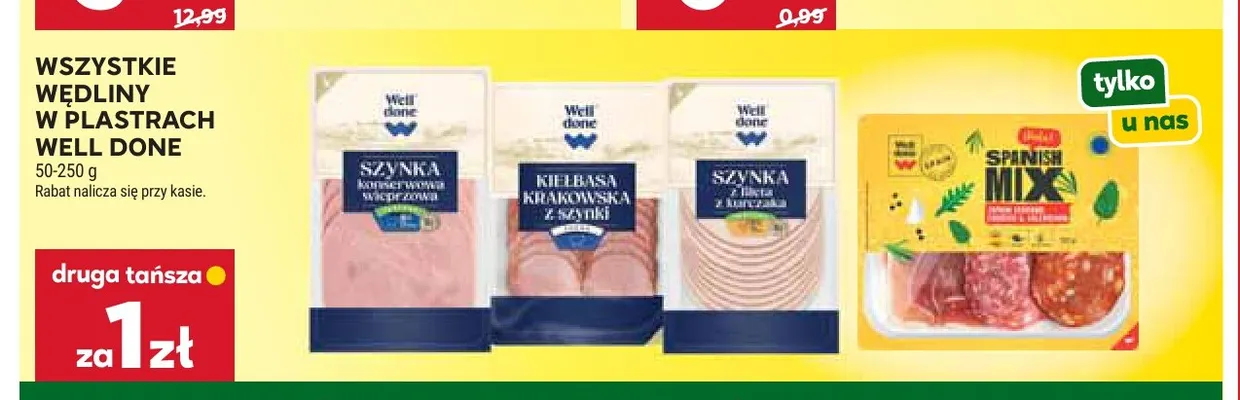 Szynka z fileta z kurczaka w plastrach Well Done promocja w Stokrotka
