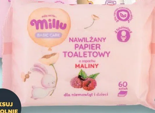 Papier toaletowy nawilżany Millu maliny promocja w Netto