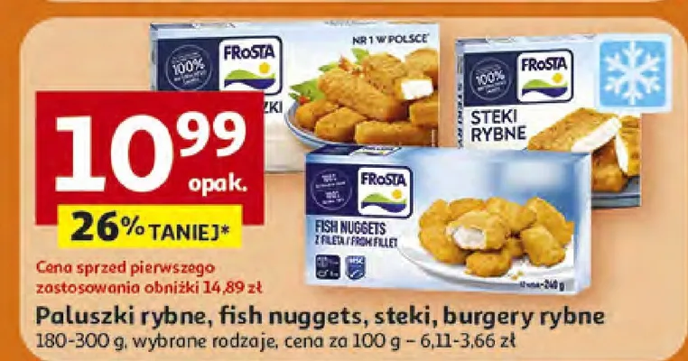 Paluszki rybne, fish nuggets, steki, burgery rybne promocja w Auchan