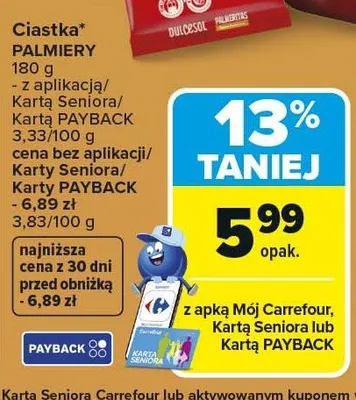Ciastka Palmiers promocja w Carrefour