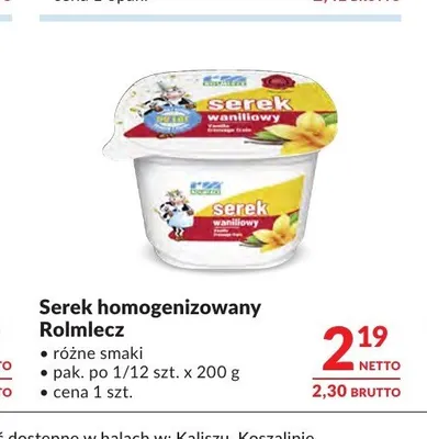 Serek homogenizowany Rolmlecz promocja w Makro