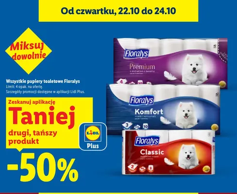 Papier toaletowy Komfort Floralys promocja w Lidl