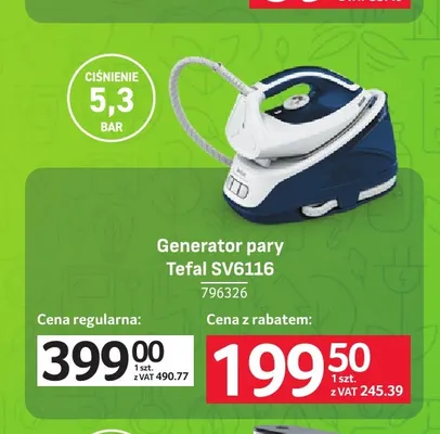 Generator pary Tefal SV6116 promocja w Selgros