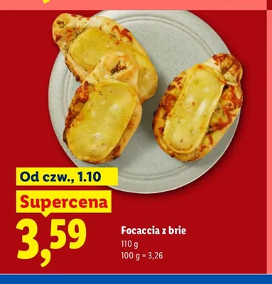 Focaccia z brie promocja w Lidl