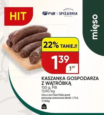 Kaszanka gospodarcza z wątróbką promocja w Chata Polska