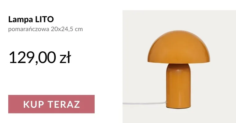 Lampa LITO pomarańczowa 20x24,5cm promocja w Homla