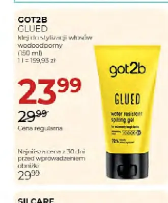Klej do stylizacji włosów wodoodporny Got2b Glued promocja w Drogerie Jawa