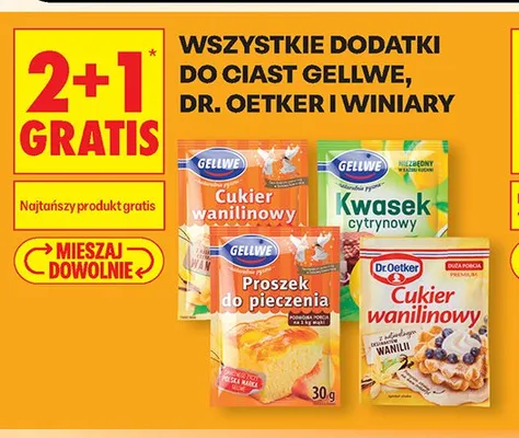 Dodatki do ciast Gellwe, Dr. Oetker i Winiary promocja w Biedronka
