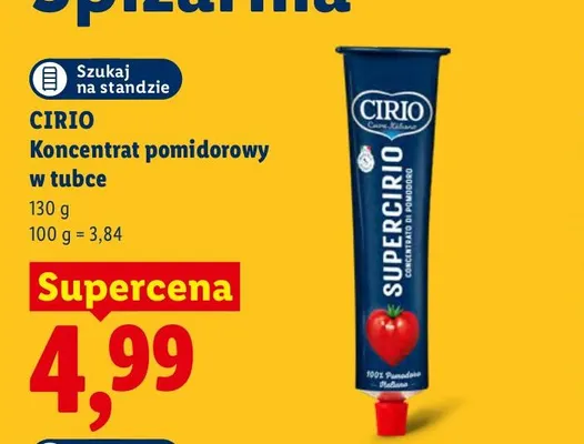 Koncentrat pomidorowy w tubce Cirio promocja w Lidl