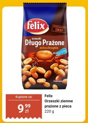 Orzeszki ziemne prażone z pieca Felix Długo Prażone promocja w Dino