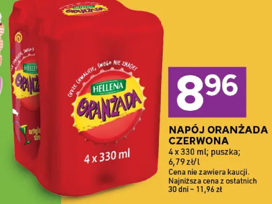 Napój Oranżada Czerwona Hellena 4-pak 330ml promocja w Stokrotka