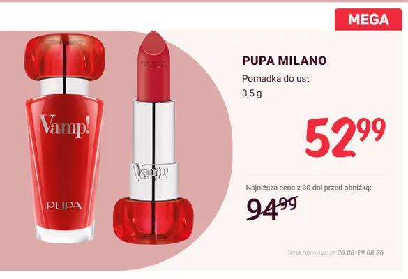 Pomadka do ust Pupa Milano Vamp! promocja w Rossmann