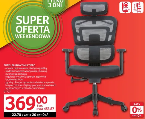 Fotel biurowy MULTIPRO promocja w Selgros