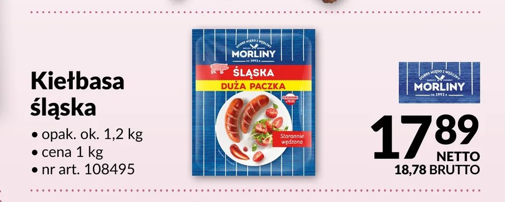 Kiełbasa śląska Morliny promocja w Makro