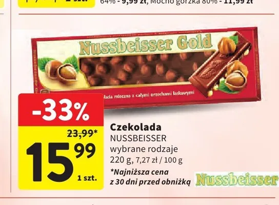 Czekolada Nussbeisser Gold promocja w Intermarche