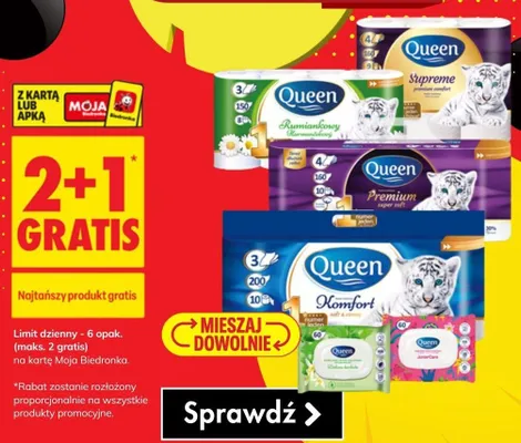 Papier toaletowy Queen Rumiankowy promocja w Biedronka