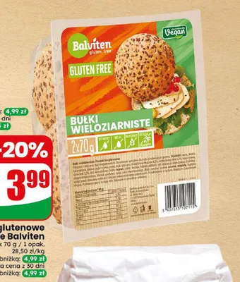 Bułki bezglutenowe wieloziarniste Balviten promocja w Dino