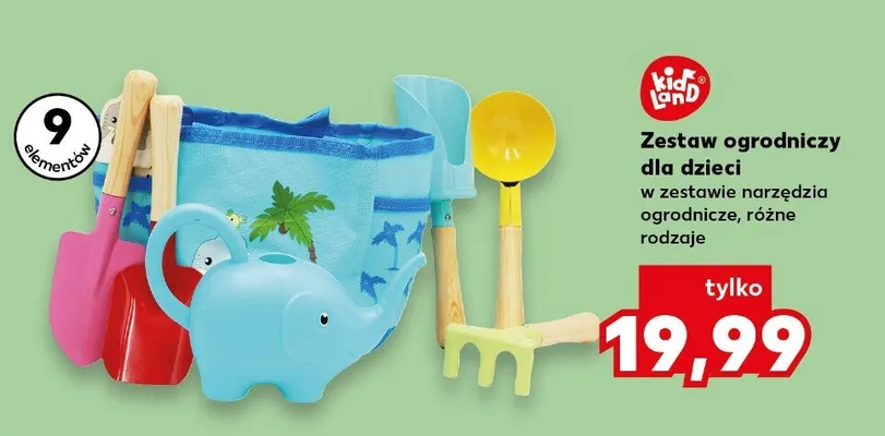 Zestaw ogrodniczy dla dzieci Kid Land w zestawie narzędzia ogrodnicze promocja w Kaufland