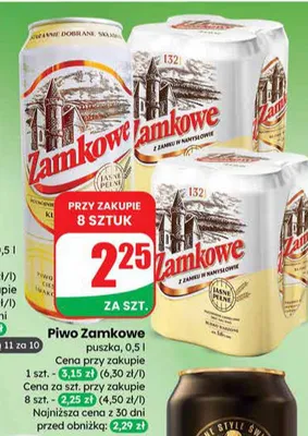 Piwo Zamkowe puszka promocja w Dino