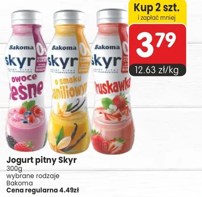 Jogurt pitny Skyr wybrane rodzaje promocja w Market Point