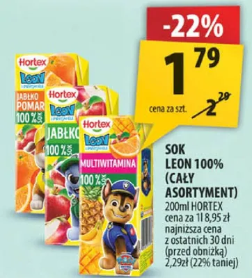Sok Leon 100% promocja w Arhelan