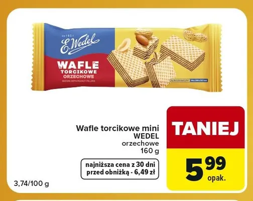 Wafle torcikowe mini orzechowe E.Wedel promocja w Carrefour Express