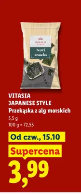 Przekąska z alg morskich Vitasia Japanese Style promocja w Lidl