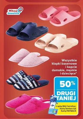 Kapcie damskie promocja w Carrefour