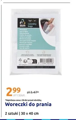 Woreczki do prania SEM 30x40cm promocja w Action
