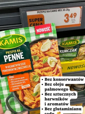 Przepis na penne w aksamitnym sosie pomidorowym z mozzarellą promocja w Biedronka