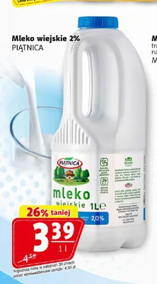 Mleko wiejskie świeże 2% Piątnica promocja w Prim Market
