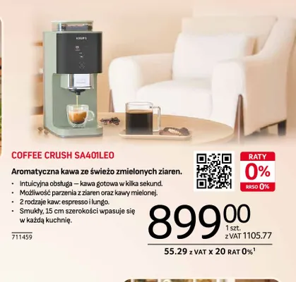 Ekspres do kawy Coffee Crush SA401LE0 Krups promocja w Selgros